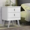 Mesa de Cabeceira Thor 2 gavetas – Branco