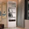 Livreiro Raquel 4 prateleiras 2 gavetas – Branco