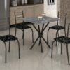 Conjunto Mesa tubular Rio martelado com 4 cadeiras tampo Granito Topázio – 0,70x0,70