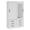 Guarda-Roupa Meridian 2 portas e 6 gavetas – Branco