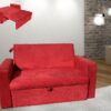 Sofá Cama Casal com braço 1,50m – Vermelho Suede