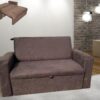 Sofá Cama Casal com braço 1,50m – Marrom Suede