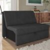 Sofá Cama Casal sem braço 1,30m – Preto Suede