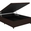 Base Box Baú Classic casal – Marrom Corino