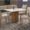 Mesa de Jantar Los Angeles 0.90x0.90 Com 4 Cadeiras Califórnia – Cinamomo/Off white/Avelã