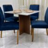 Mesa de Jantar Los Angeles 0.90x0.90 Com 4 Cadeiras Califórnia – Cinamomo/Off white/Azul