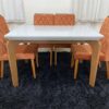 Conjunto Sala de Jantar Mesa 120 Londrina Grafite/Imbuia 4 Cadeiras Virgínia Terracota 12