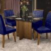 Mesa lós angeles 90x90 preto com cadeias Las Vegas azuis