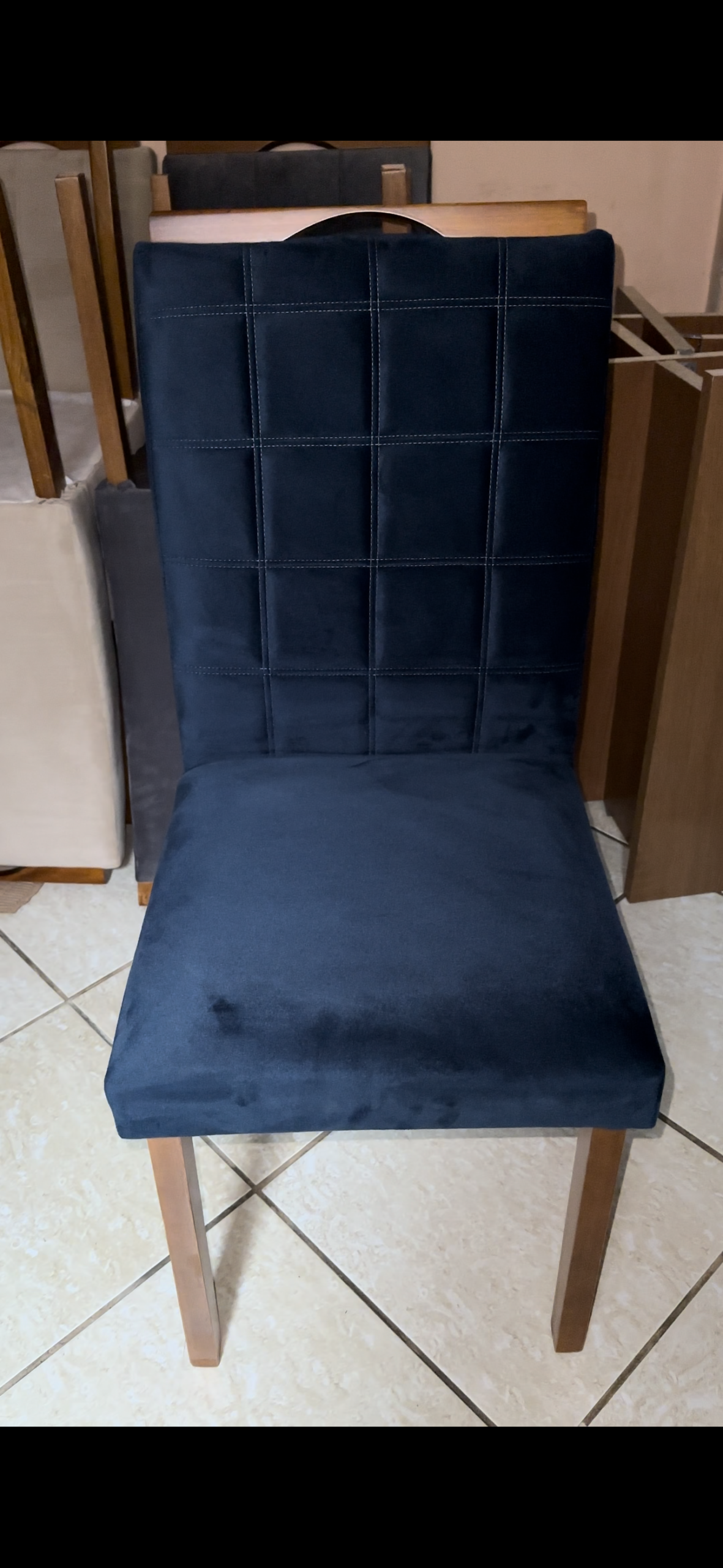 Mesa lós angeles 120x80 off white com cadeiras Las Vegas azuis - Imagem 6