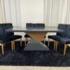 Conjunto Sala de Jantar Mesa 180 Dubai Grafite/Imbuia 6 Cadeiras Paris Preto 09
