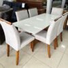 Mesa lós angeles 160x80 off white com cadeiras Califórnia prata