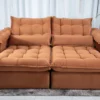 Sofá Retrátil Reclinável 2.30m Ipanema Veludo Terracota
