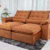 Sofá Retrátil Reclinável 2.00m Emanuelly Veludo Terracota