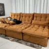 Sofá Retrátil Reclinável Kapri 3.20 Veludo Terracota 585