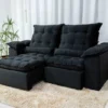 Sofá Retrátil Reclinável 2.30m Emanuelly Veludo Preto 21