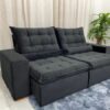 Sofá Retrátil e Reclinável Small 2.30m – Preto Veludão