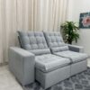 Sofá Retrátil Reclinável Small 2.00m – Prata Veludão