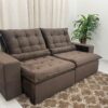 Sofá Retrátil e Reclinável Small 2.30m – Marrom Veludão