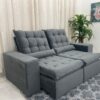 Sofá Retrátil e Reclinável Small 2.00m – Cinza Veludão