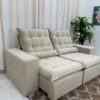 Sofá Retrátil Reclinável Small 2.00m – Bege Veludão