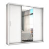 Guarda-Roupa Master Larg. 1.88m 3 Portas com Espelho Master Branco Carioca