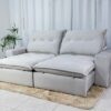 Sofá Retrátil Reclinável Hug 2.50m Espuma D33 Soft Veludo Cinza K043
