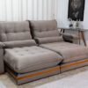 Sofá Retrátil Reclinável Ibis 2.50m Veludo Cinza 813 – D33 e Molas Ensacadas