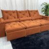 Sofá Retrátil Reclinável Grécia 2.70m – Terracota Veludinho