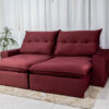 Sofá Retrátil Reclinável Hug 2.50m Espuma D33 Soft Veludo Bordô K046