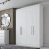 Guarda Roupa Solteiro Moderni Plus c/ 4 Portas e 3 Gavetas - Novo Horizonte - Branco