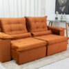 Sofá Retrátil Reclinável Madri 2.30m Veludo Terracota 24 – D28 Soft