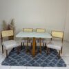 Mesa Pedro 120x80 com cadeiras Grécia linho bege