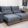 Sofá Retrátil Reclinável Ibis 2.30m Veludo Cinza 814 – D33 e Molas Ensacadas