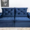 Sofá Retrátil Reclinável 2.00m Roma Veludo Azul 03