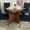 Mesa lós angeles 90x90 tampo preto com cadeiras preto