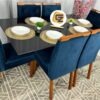 Mesa lós angeles 160x90 com cadeiras azuis