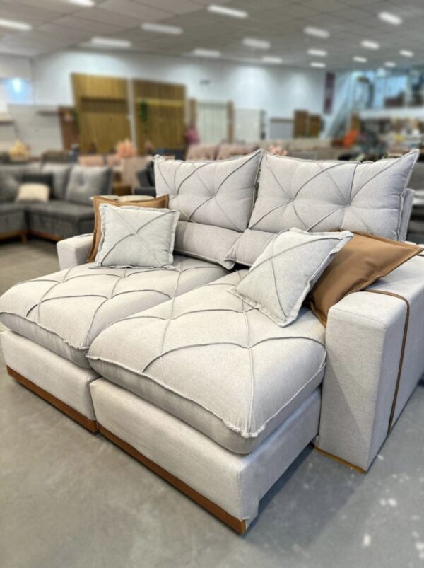 Sofá Gran Bello Retrátil Reclinável 2 m - Linho Cinza