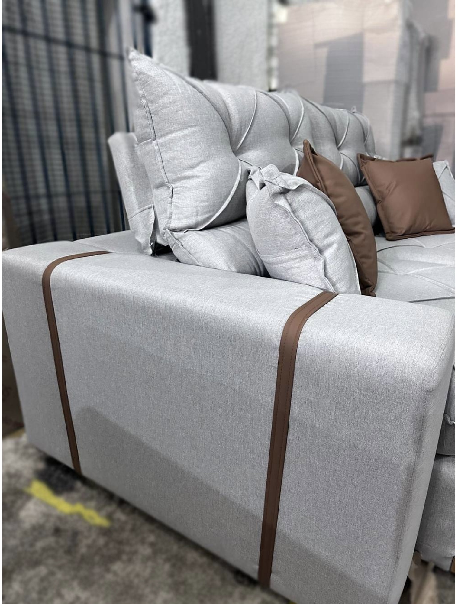 Sofá Gran Bello Retrátil Reclinável 2 m - Linho Cinza - Imagem 7