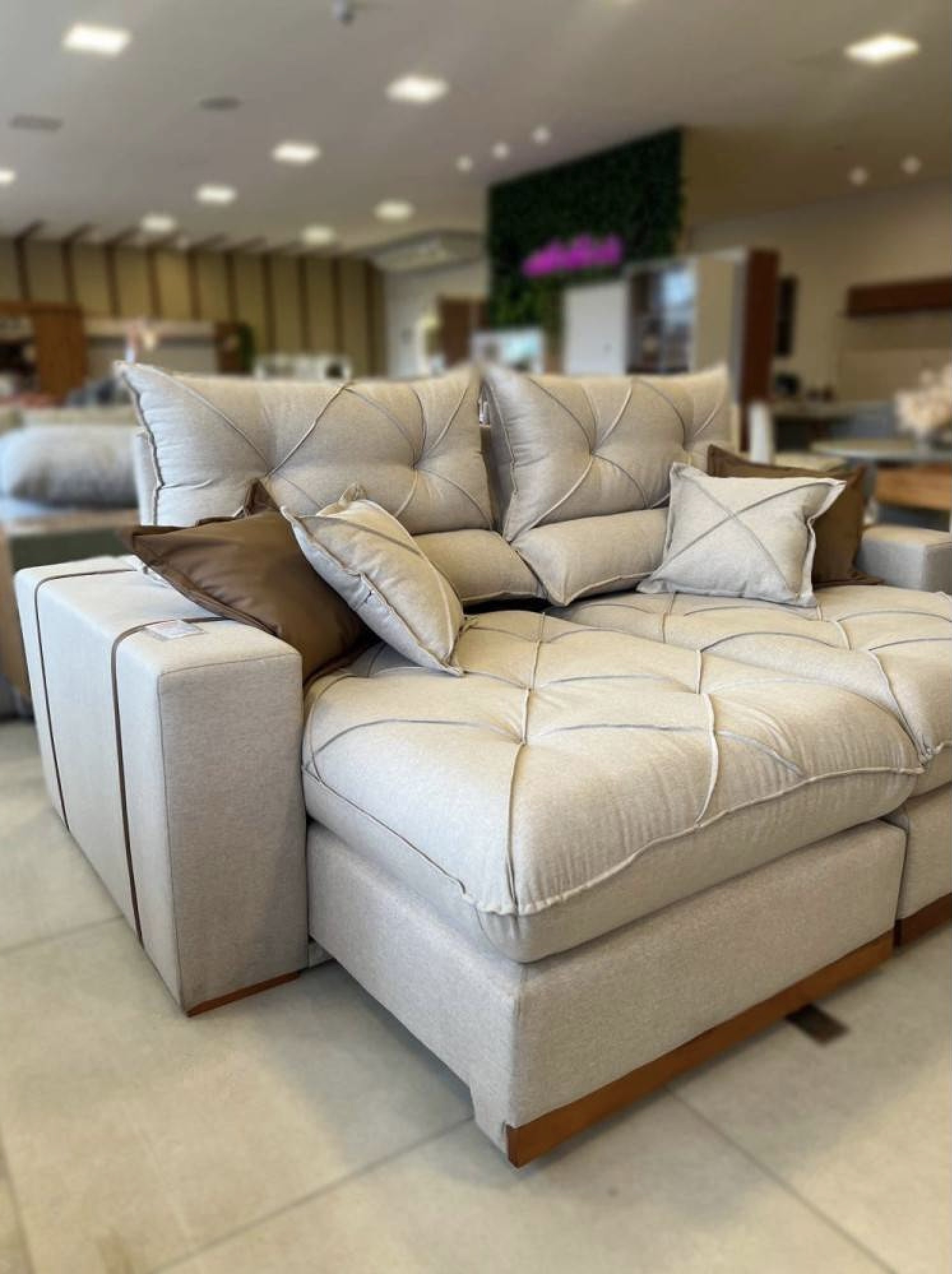 Sofá Gran Bello Retrátil Reclinável 2 m - Linho Bege