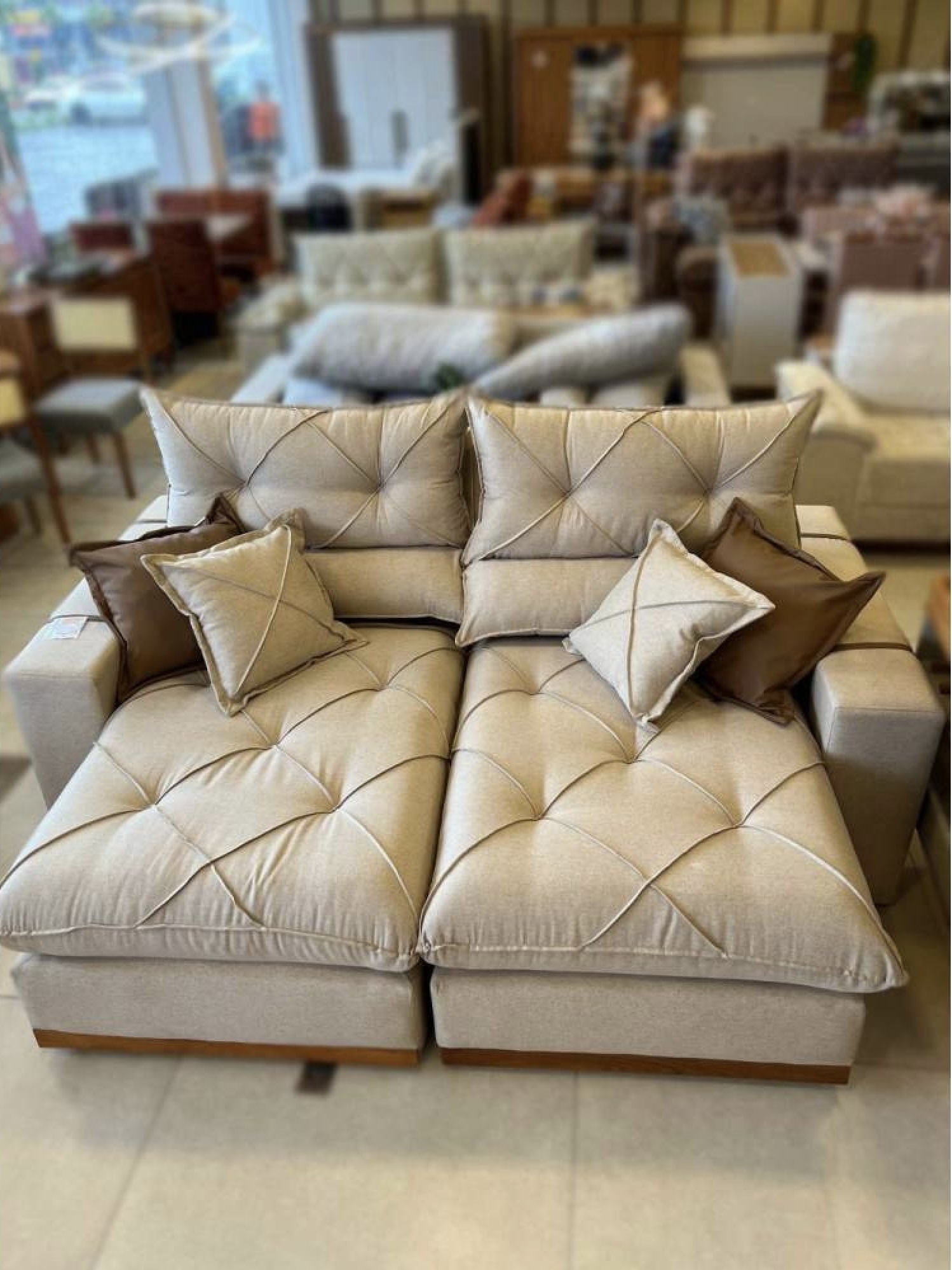 Sofá Gran Bello Retrátil Reclinável 2 m - Linho Bege - Imagem 2