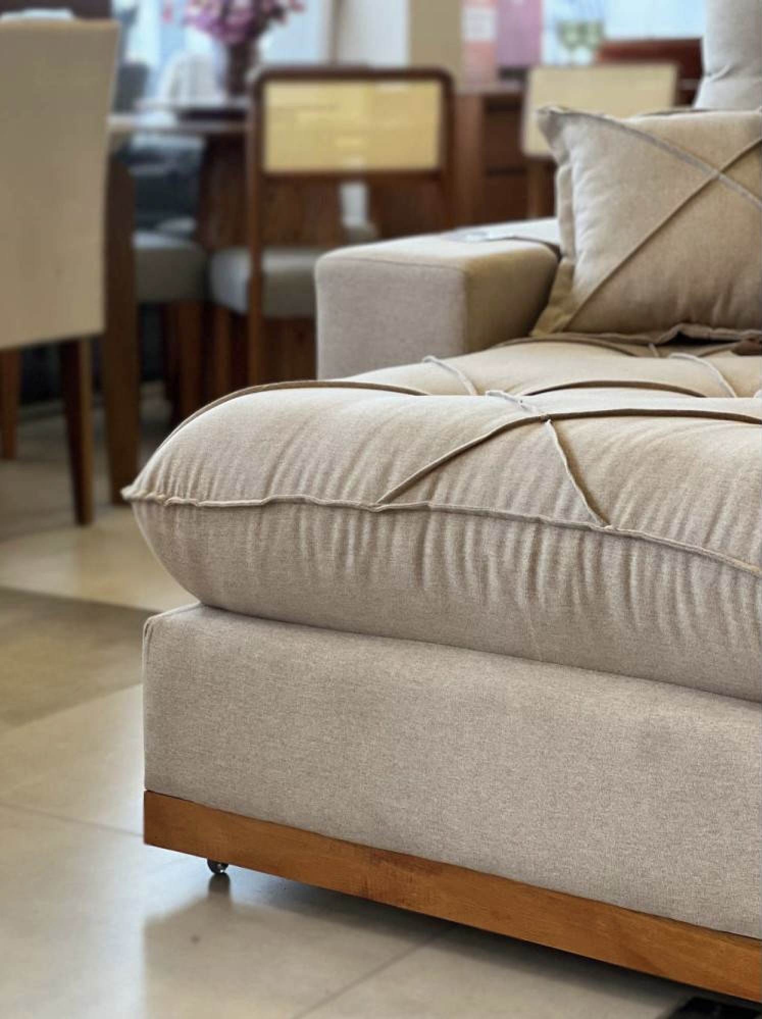 Sofá Gran Bello Retrátil Reclinável 2 m - Linho Bege - Imagem 4