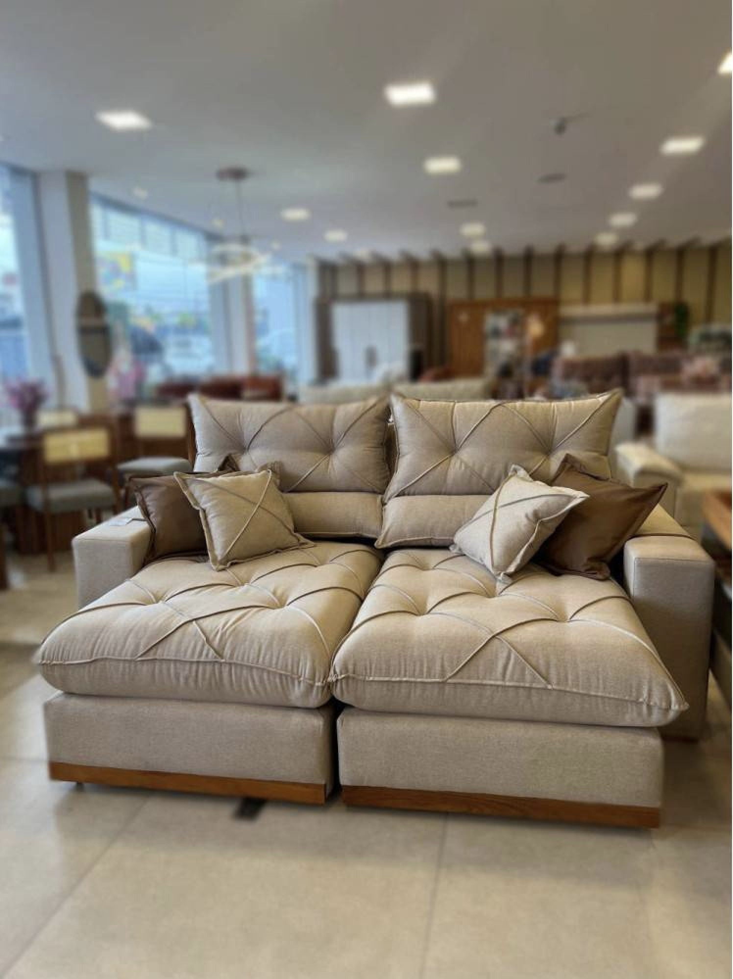 Sofá Gran Bello Retrátil Reclinável 2 m - Linho Bege - Imagem 6